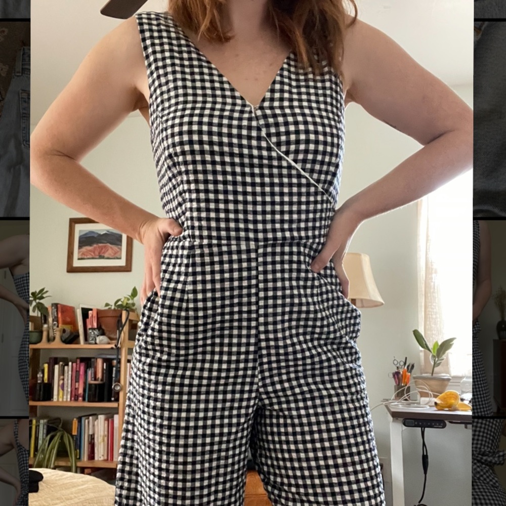 Gingham wide leg jumpsuit (bundle to save!)